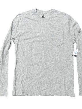 NWT Johnnie O Men’s Small Brennan Long Sleeve Gray T-Shirt FCA Logo Pocket